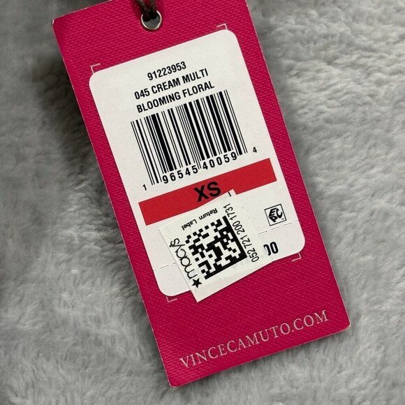 VINCE CAMUTO Paisley Print Wrap Midi Dress Sz XS Blue Yellow V Neck Collared NWT - Picture 4 of 9